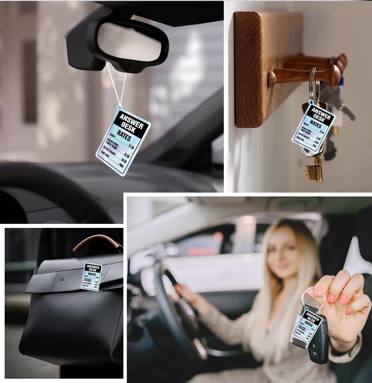 Funny Keychain, Positive Mental Health Keychains Acrylic Gift for Coworker Office Team Staff, Answer Desk ID Keyrings for Friends Birthday Gag Gifts - Image 6