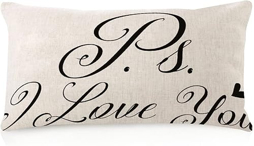 Funda de almohada corporal de granja con cremallera de 12 x 20 pulgadas, decoración de Ps I Love You, funda protectora de almohada para respaldo