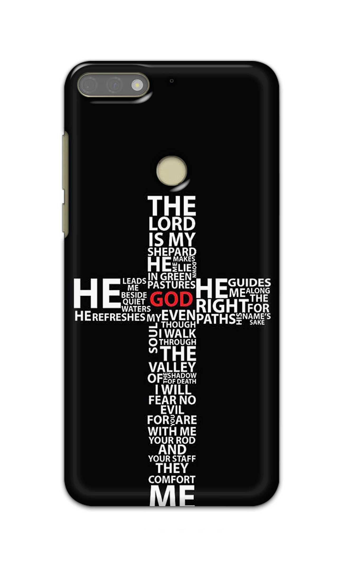 NalamiCases® Jesus Christ Word Cloud Cross Shape Hard Back Case Cover for Honor 7C / Huawei Y7 Prime (2018) / Y7 (2018) / Nova 2 Lite Back Cover -(M3) DNL2024