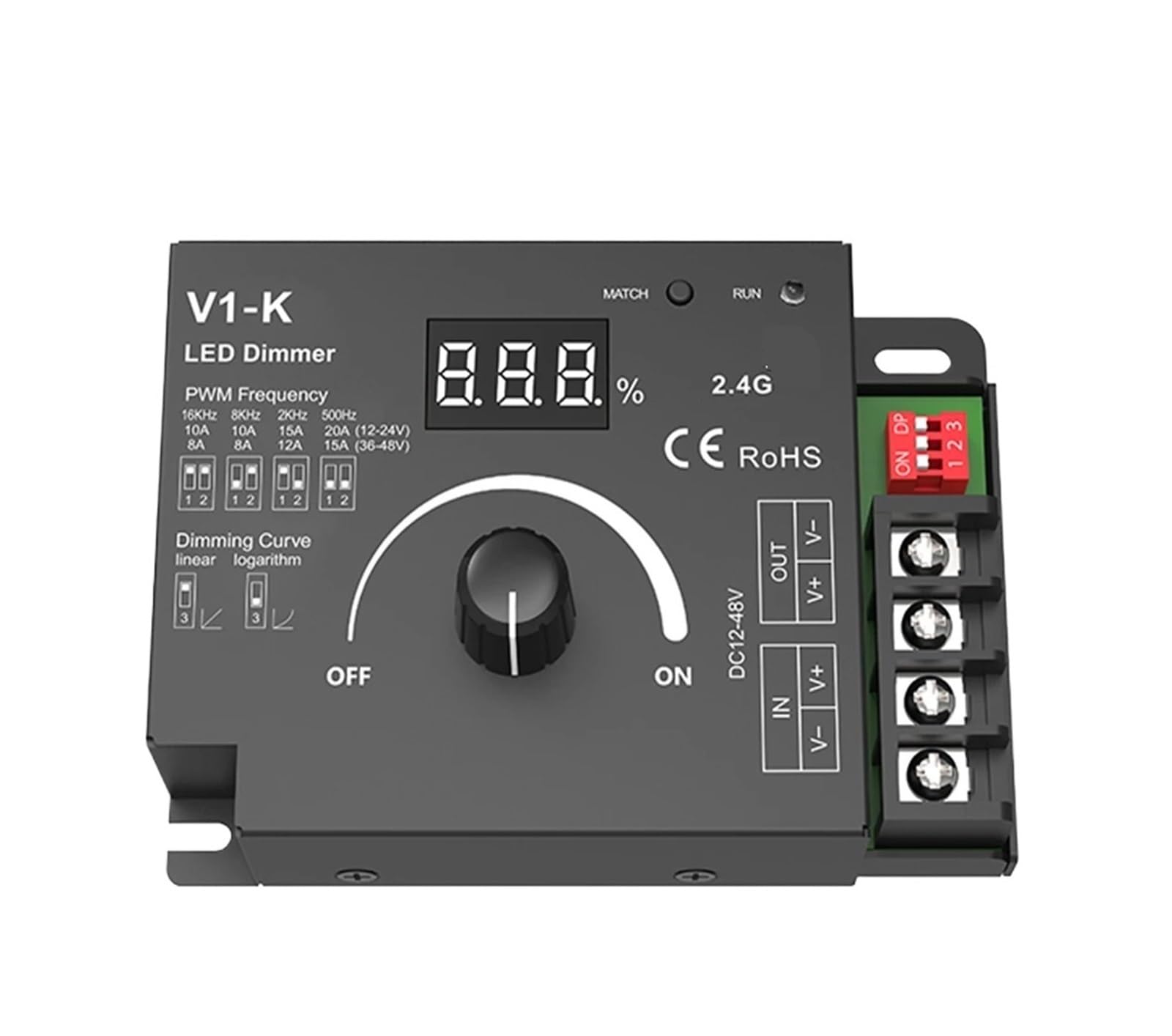 Controlador LED PWM DC 12V 24V 48V de 20A con mando a distancia R11 para tiras monocolor