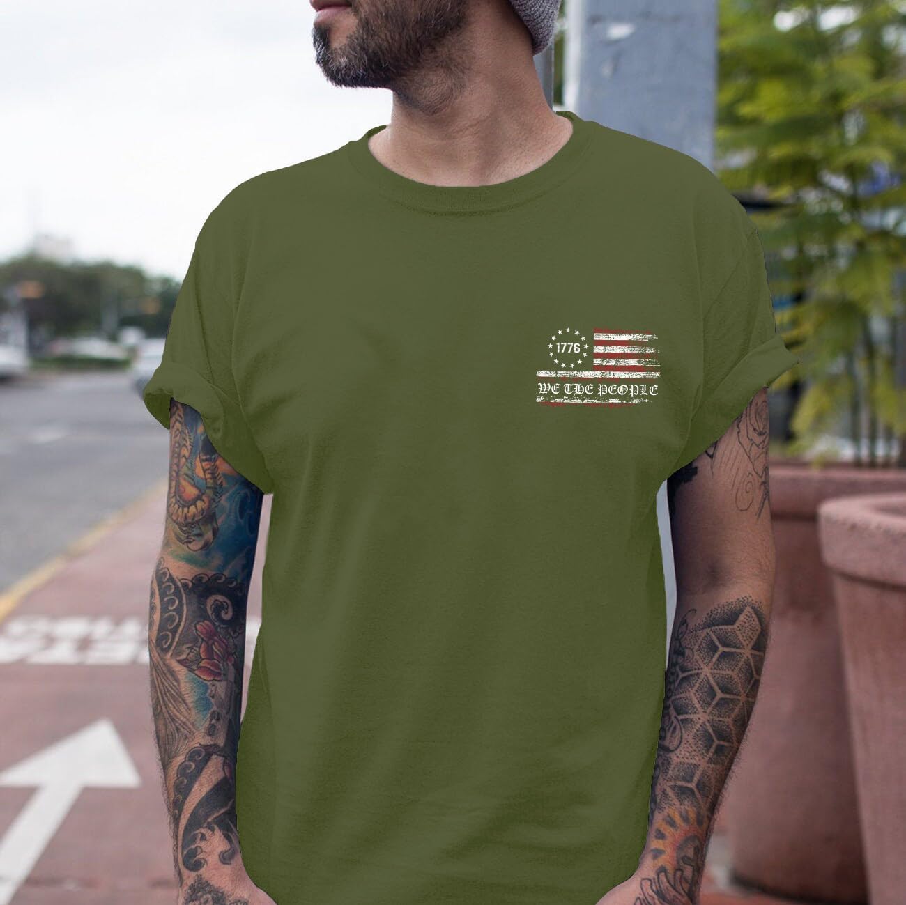 Mens American Flag Shirt 4th of July T-Shirt USA Flag 1776 Patriotic Tee Memorial Day Tops - Image 5