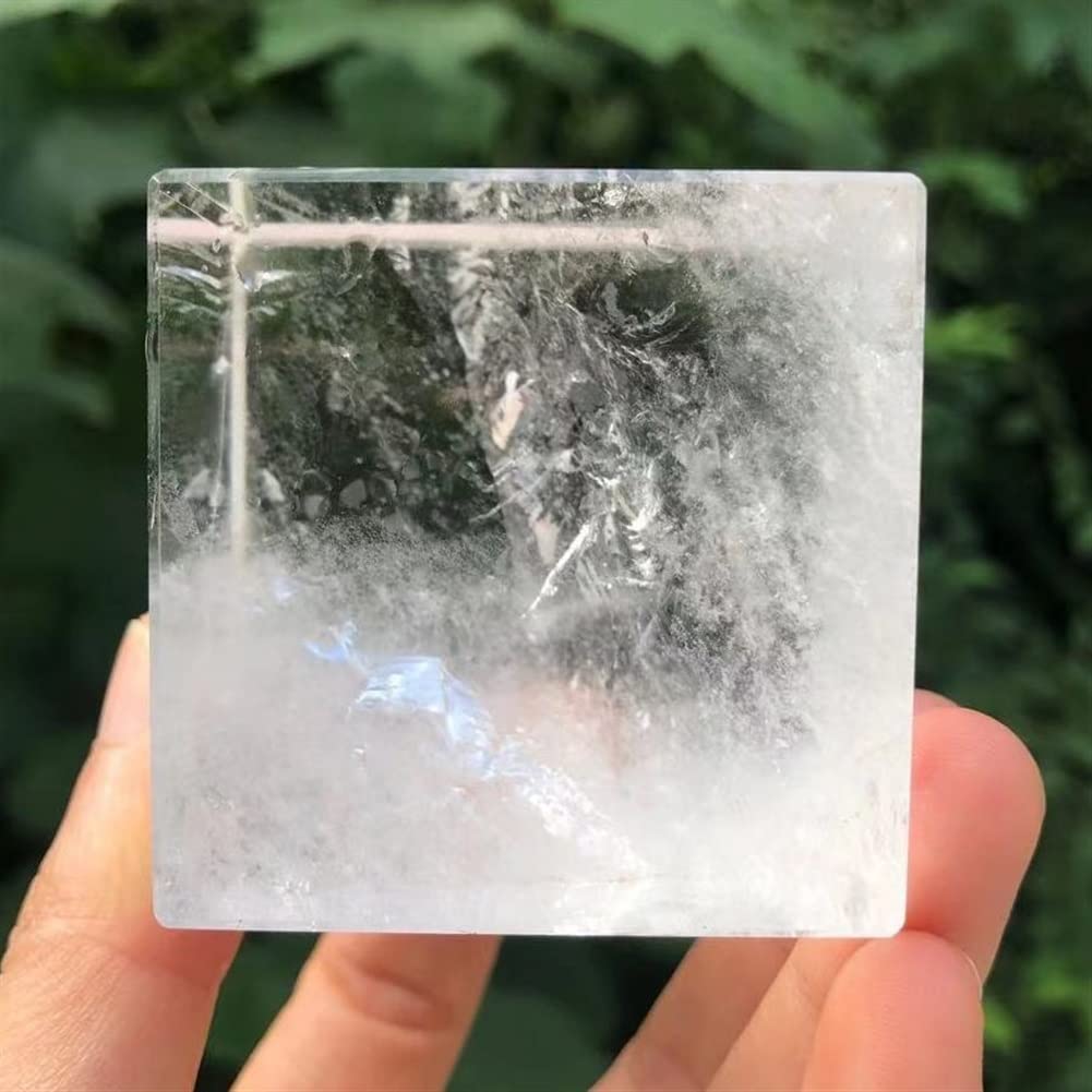 Cristal de cuarzo natural 4,9 cm Piedras de cristal de cuarzo transparente Sólidos platónicos Piedra geométrica sagrada Tallada Artesanía Fabricación de joyas Decoración de la oficina en el hogar ( Si