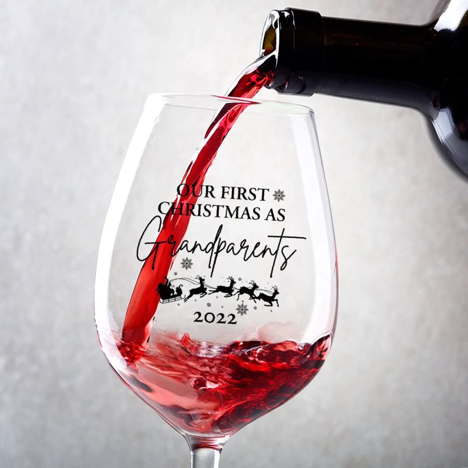 Verres à vin à pied 2023 pour un premier Noël inoubliable en famille 500ml