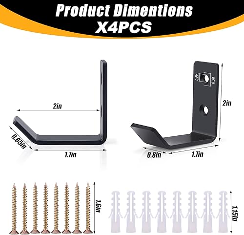 Miniatura 2 de Palksky 4 soportes para gatos organizadores de montaje en pared, soportes para gato de automóvil, estante de almacenamientocolgadorgancho, soporte