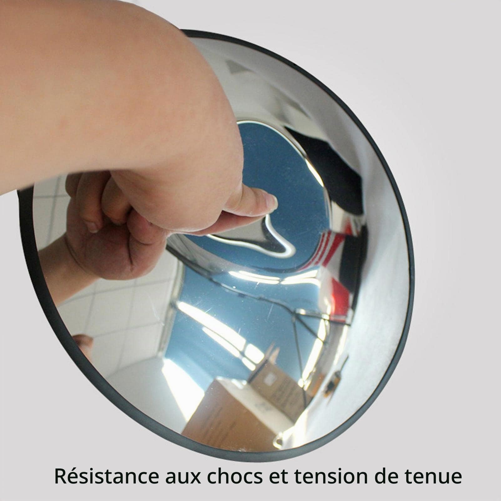 Miroir convexe - 60 cm | Réflecteur de sécurité de l' ronde | Lentille de sécurité haute définition à grand angle, cadre en plastique, visibilité du parking de garage, aide à l'angle mort