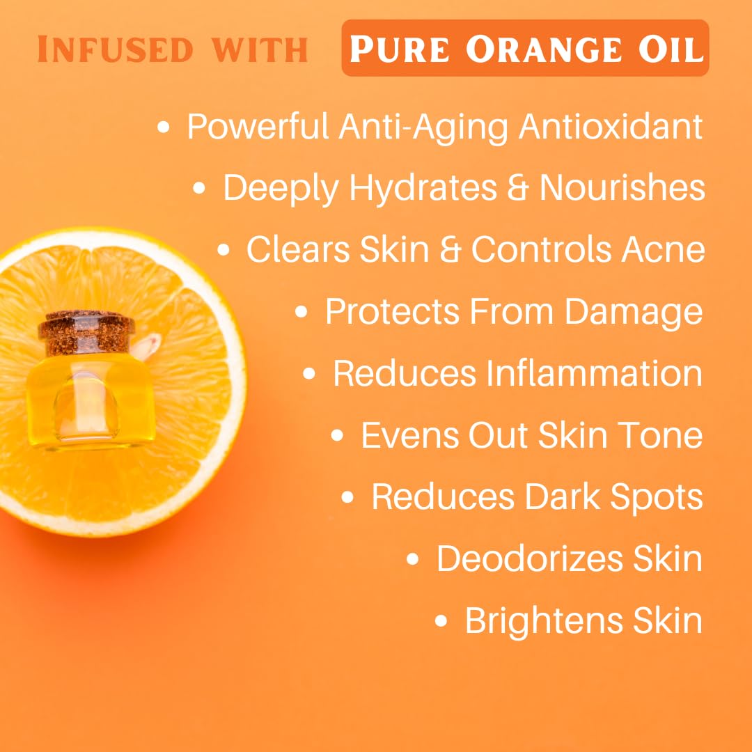 Orange & Argan Oil Body Wash for Oily & Sensitive Skin – Natural Sulfate-Free Cleanser with Vitamin B5, Jojoba & Chamomile – Gentle Hydrating Body Wash for Women & Men, 16oz