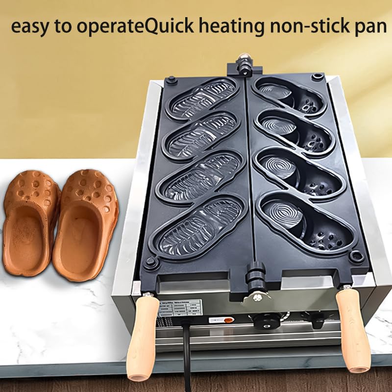 Macchina per waffle per forme creative, design in acciaio inossidabile, rivestimento antiaderente, facile da pulire, per cucina domestica e panetteria, perfetta per fare cialde di pesce e scarpe