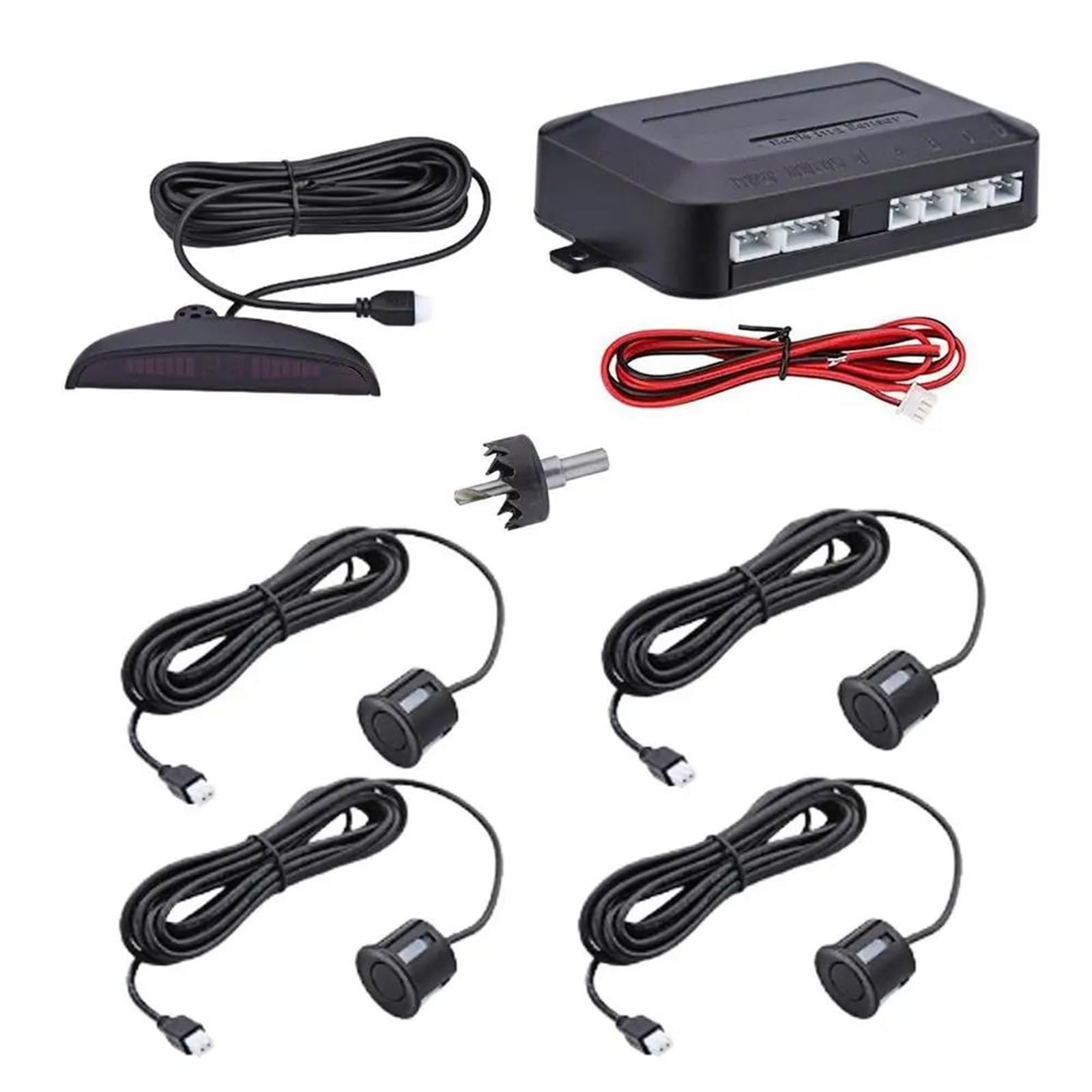 Sensores Aparcamiento Sensores De Aparcamiento Coches Radar Detección Obstáculos Radares Marcha Atrás Repuestos Reparación Car Parktronic Coche Sensores(Negro)