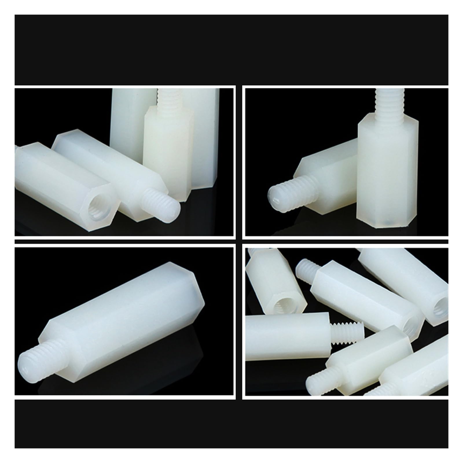 Viti distanziali esagonali in nylon bianco per scheda madre PCB e scheda madre M2 .5 M3 M4 M5 (14 mm (50 pezzi), M5 (filettatura 7 mm)