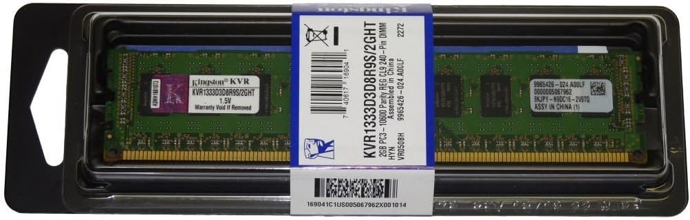 Kingston ValueRAM 2GB 1333MHz DDR3 PC3-10666 ECC CL9 DIMM SR Motherboard Memory KVR13E9/2