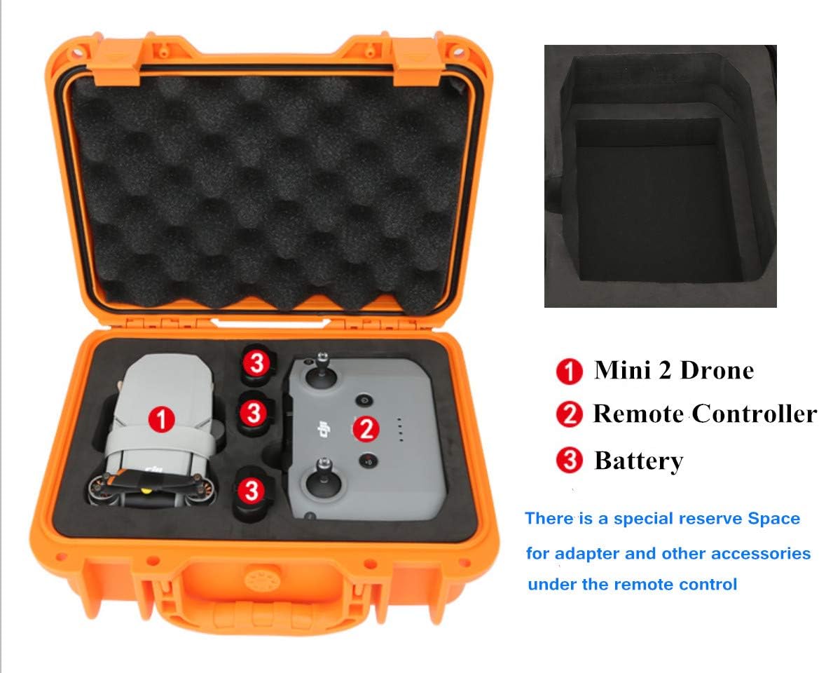 Carry case for DJI Mini 2-Storage Carrying Case Compatible with Newest DJI Mini 2 Fly More Combo and Accessories - Orange.