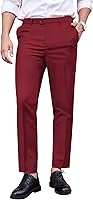 COOFANDY Men's Wrinkle-Free Classic Fit Dress Pants - Expandable Waist Flat Front Straight Leg Suit Pants for Business & Casual