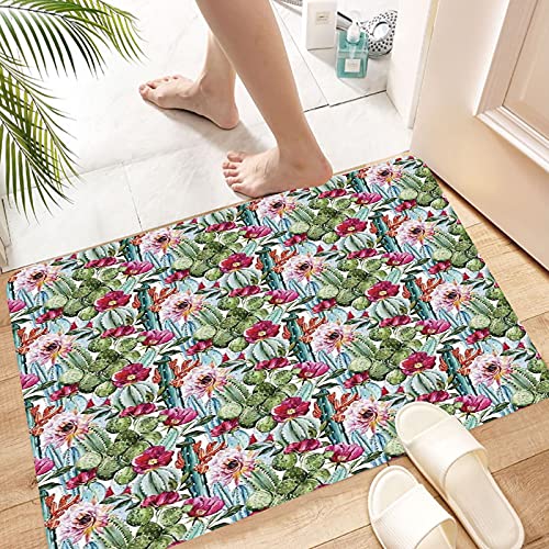 Alfombra de Baño Alfombra de Ducha Antideslizante,Decoración de cactus, plantas de desierto de cactus botáni, Suave y acogedora, Agua súper Absorbente, Antideslizante, para Dormitorio de baño 50x80 cm Cover