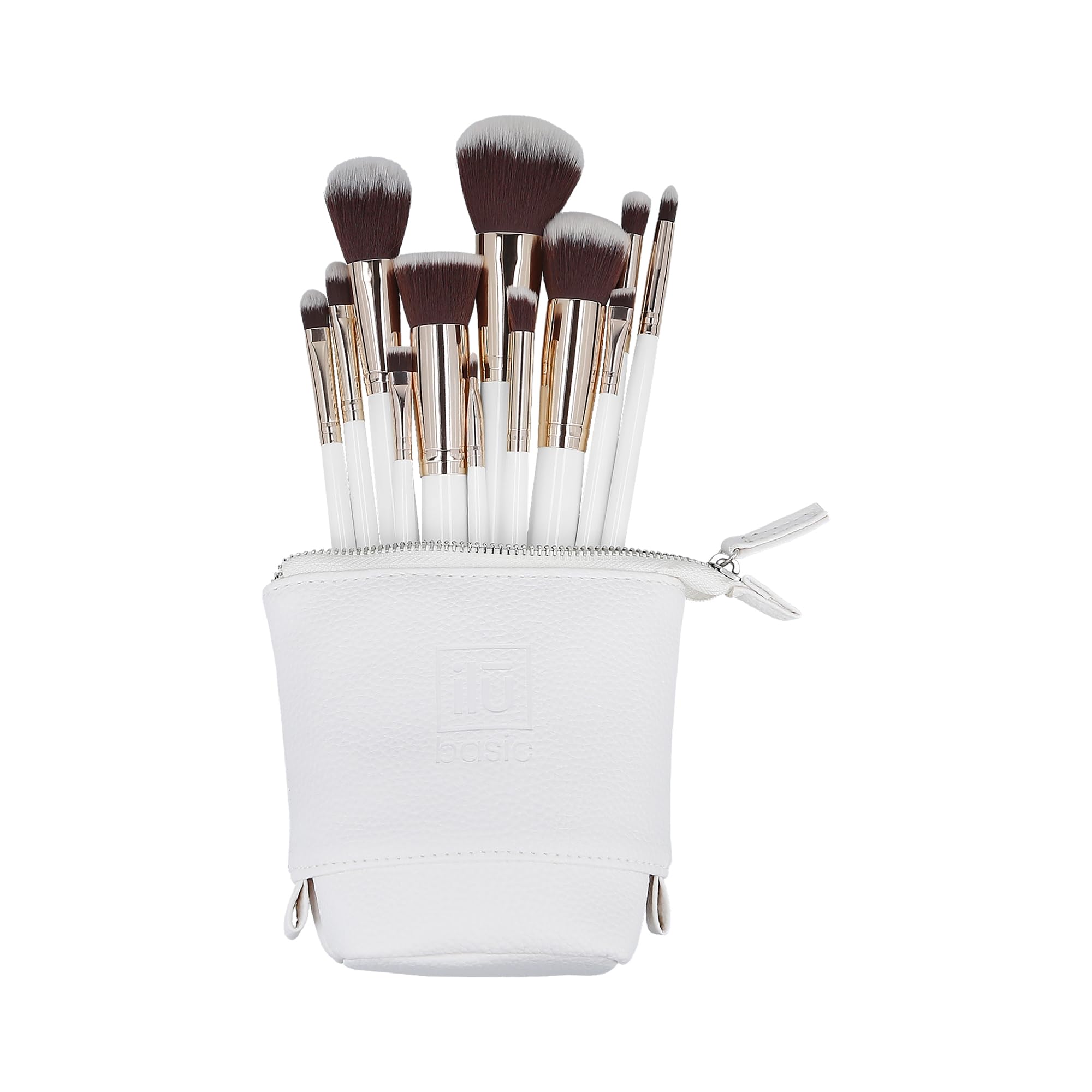 ILU Basic MU White Makeup Brush 12PCS Set