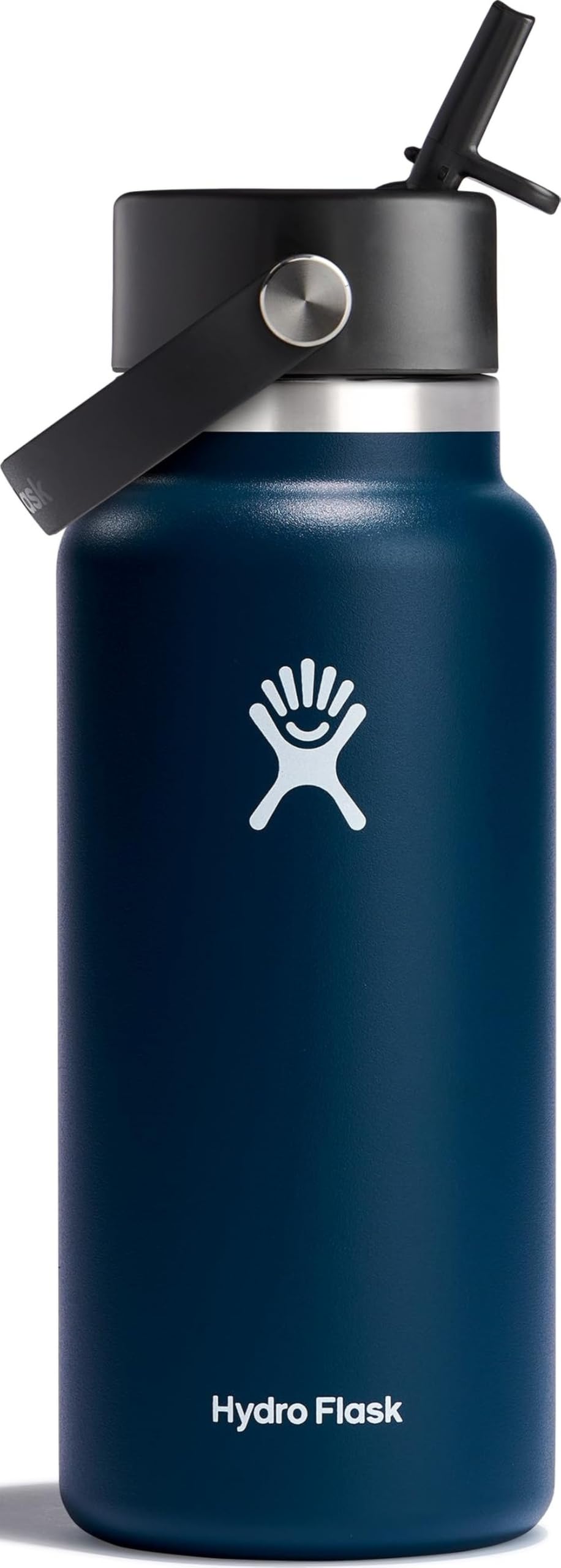 Hydro Flask Water Bottle - Insulated Stainless Steel - Wide Straw Lid, Non Spill, Leakproof in 32 Oz Indigo Blue