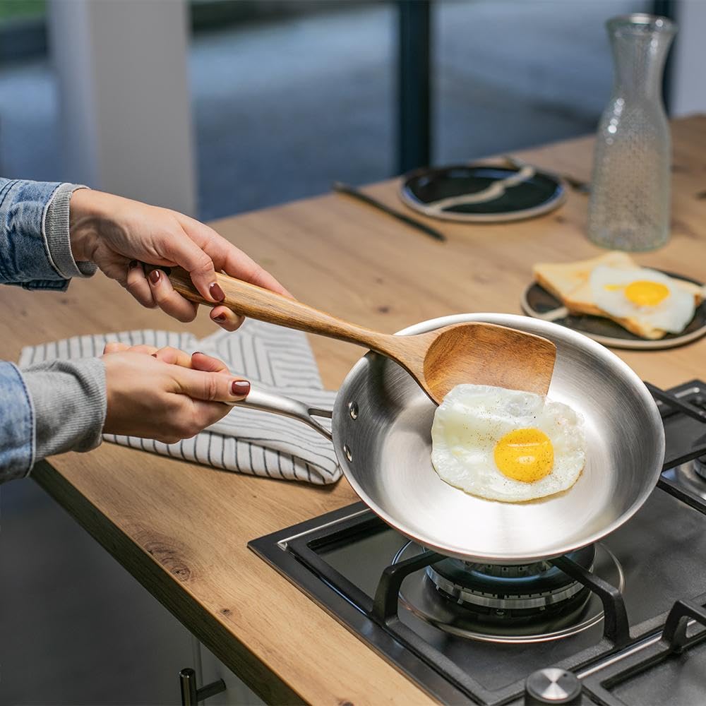 Livoo - Poêle en acier inoxydable 20 cm MEP157 - Gamme Brigade - inox triply - sans PFAS, Argent