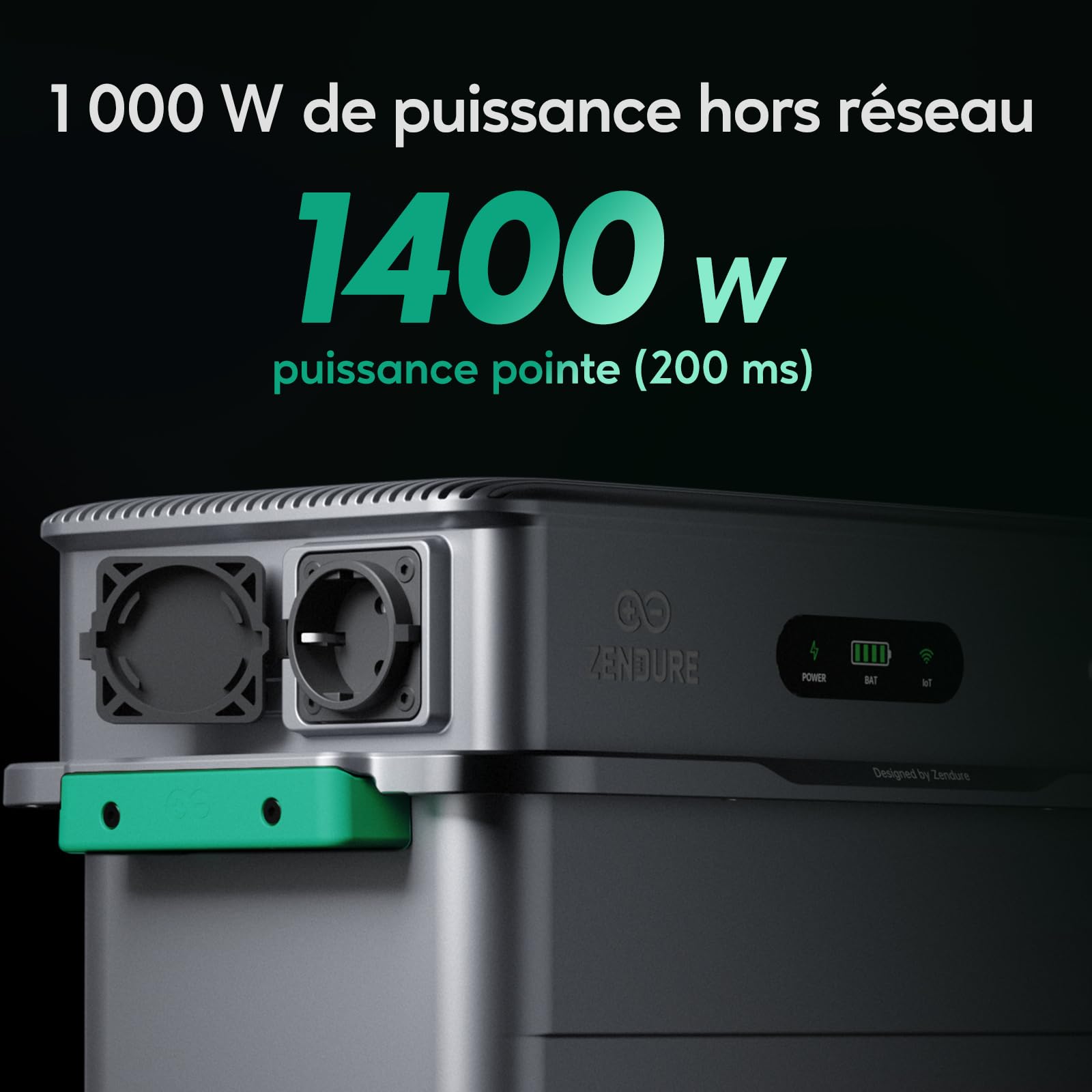 Zendure SF800 Pro2, Centrale Électrique de Balcon avec Entrée 2640W, Charge 1000W, Sortie 800W, Système de Gestion Énergétique IA, 1.92kWh-11,52kWh Batterie Extensible -500W*2 Panneau Bifacial