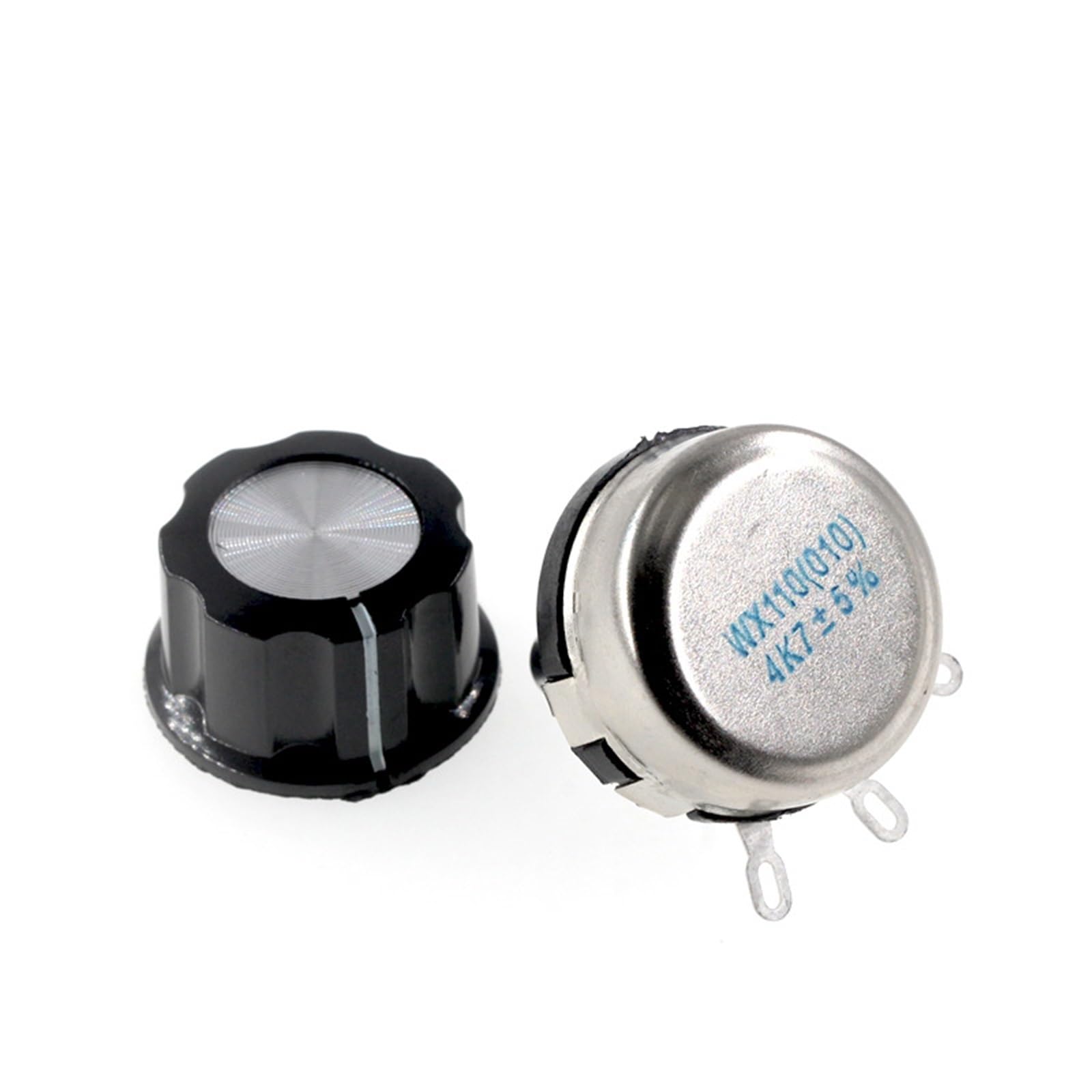 Lot de 5 potentiomètres bobinés WX110 avec bouton WX010 + bouton avec bouton 100R 470R 1k 2,2k 3,3k 4,7K 5,6k 6,8k 10k 22k(6.8K Ohm)