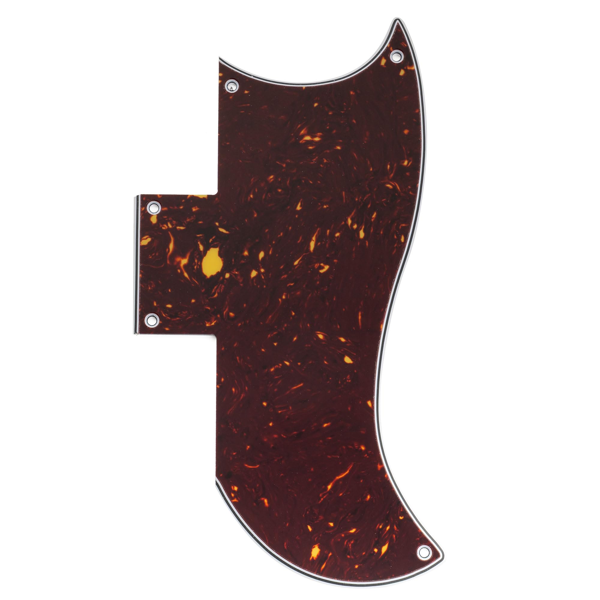 Musiclily Pro 5-Hole Half Face Guitar Pickguard for EPI China Made SG Standard 61 Electric Guitar, 4Ply Tortoise Shell