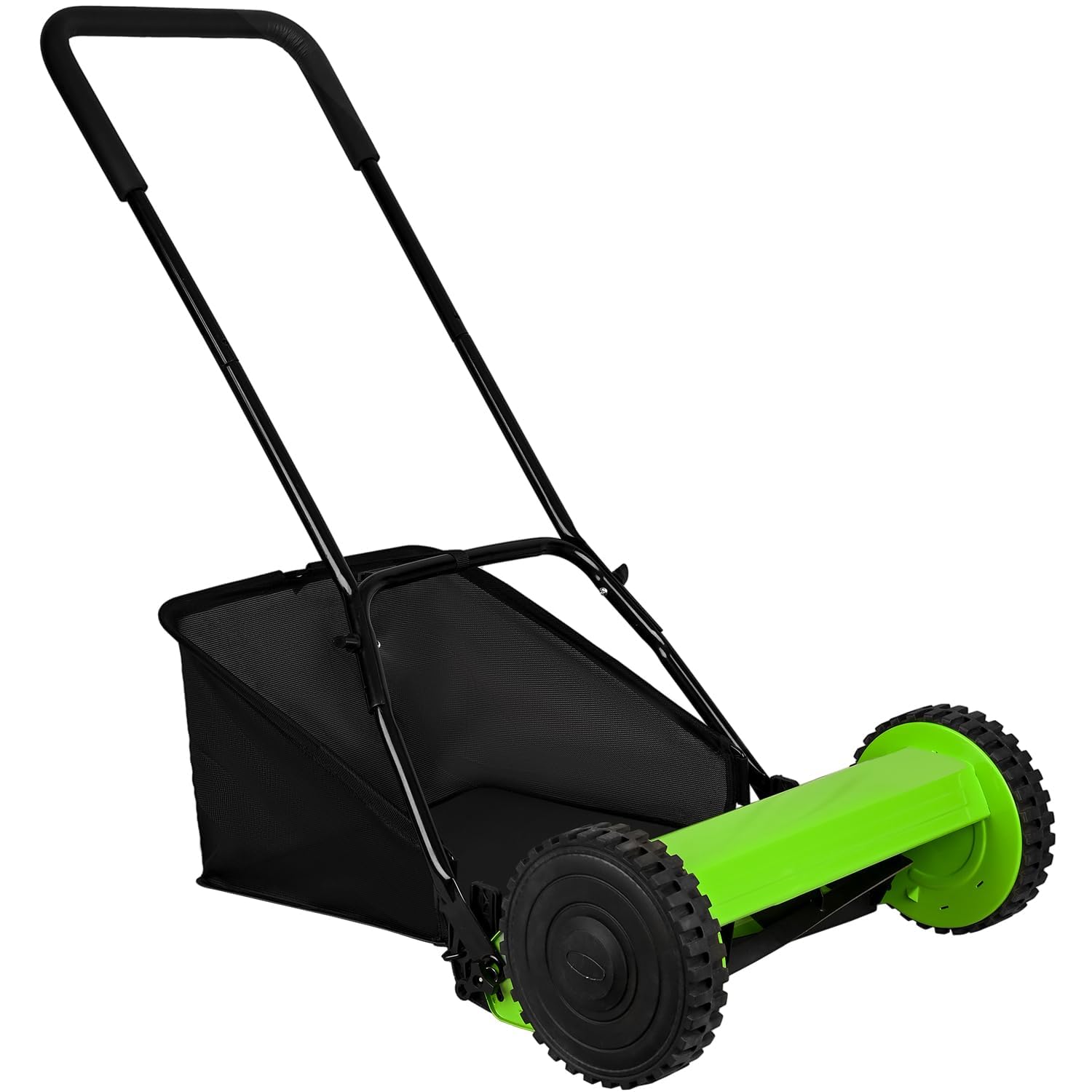 GIGAWATTS Manual Push Lawn Mower with 27L Grass Catcher & EVA Soft Handle 15-43mm Adjustable Height 16-Inches Reel Grass Cutter Trimming Machine for Home Garden, Lawn & Park-image-45