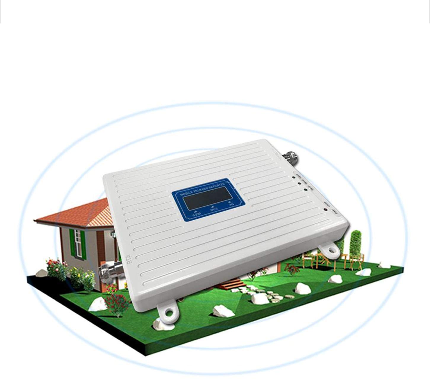 EMEBAY - Amplificadores de Señal Móvil Tri-Banda Repetidor 2G 900MHz 2100MHz 1800MHz gsm LTE para Obtenga Llamadas Señal 3G y 4G en Su Casa/Oficina(900/2100/1800/MHz)