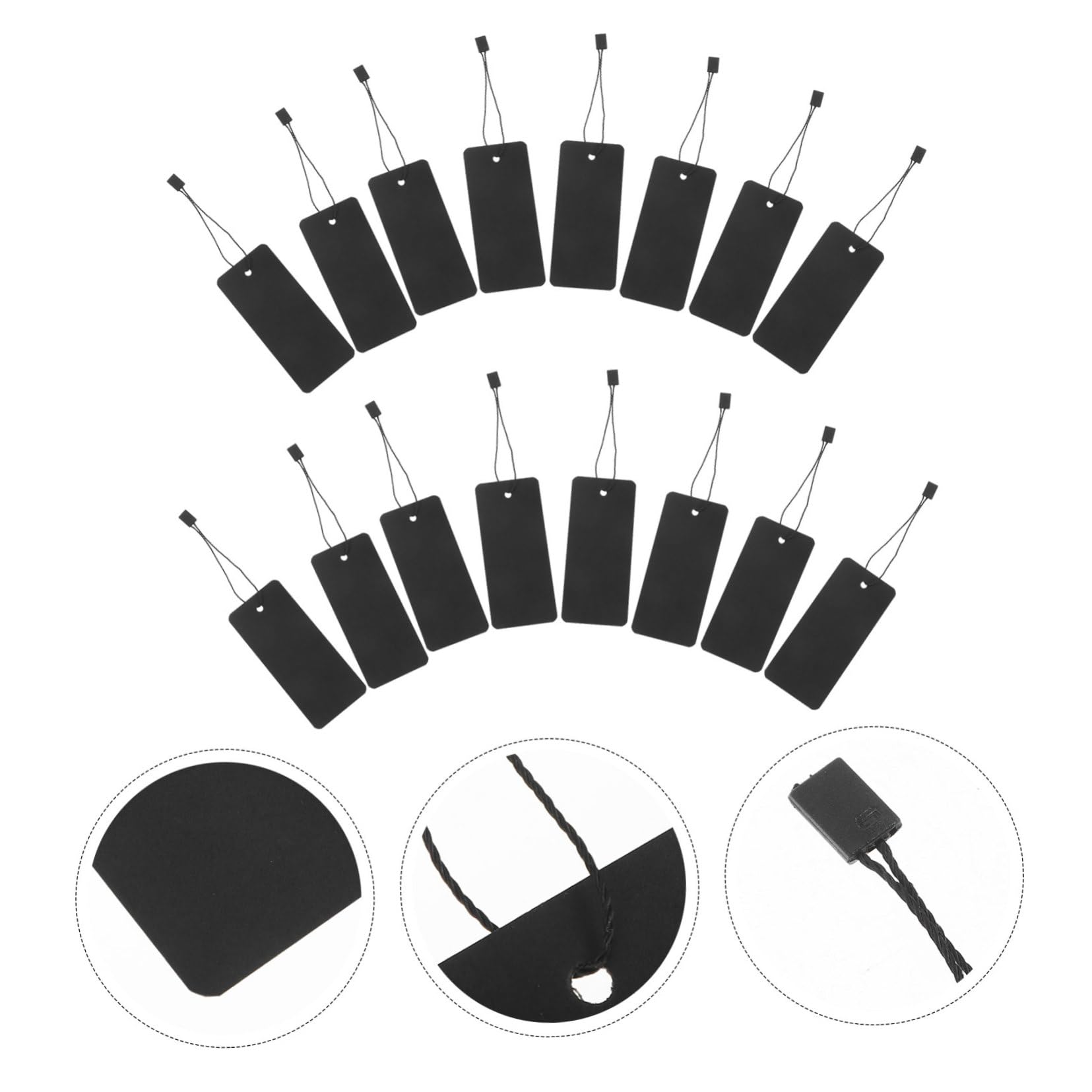 Gadpiparty Lot De 600 Étiquettes Pour Vêtements Étiquettes En Papier À Suspendre Sans Ficelle Personnalisées Pour La Vente Détail Clés Colorées En Polyester Noir