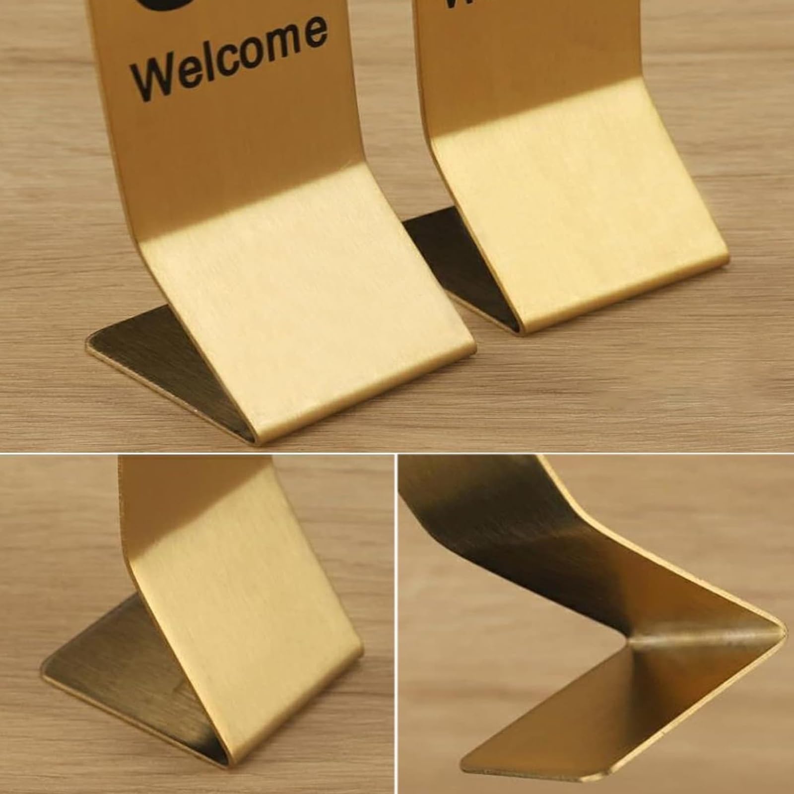 Números de pedido de mesa de acero inoxidable, pantalla vertical dorada para restaurantes, señalización múltiple, duradera y elegante para coordinación de eventos