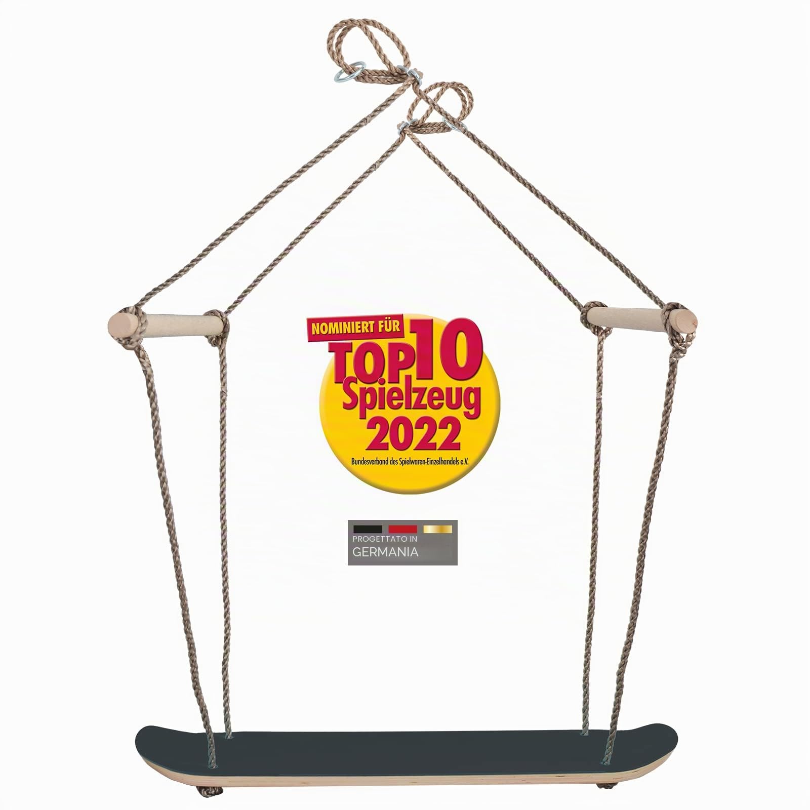 Schildkröt Skate Swing | Altalena in Legno Innovativa per Migliorare Destrezza, Equilibrio e Coordinazione | Superficie Antiscivolo | Utilizzo in Piedi come Skate o Seduti come Altalena