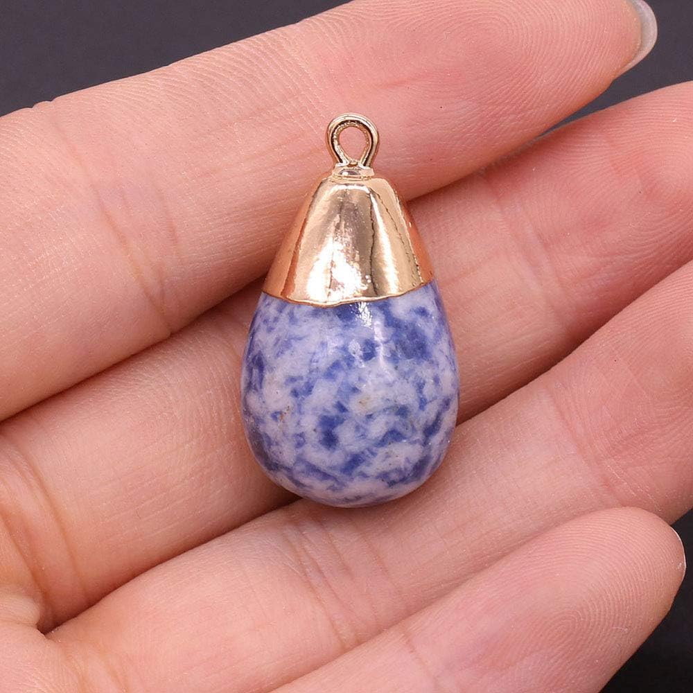 QSLLER Natural Stone Pendants,Drop Shape Natural Semi-Precious Stone (16x30mm) Pendant Charms(16x30mm)Charms for DIY Jewelry Making Necklace Bracelet(4PCS Random Colors) - Image 6