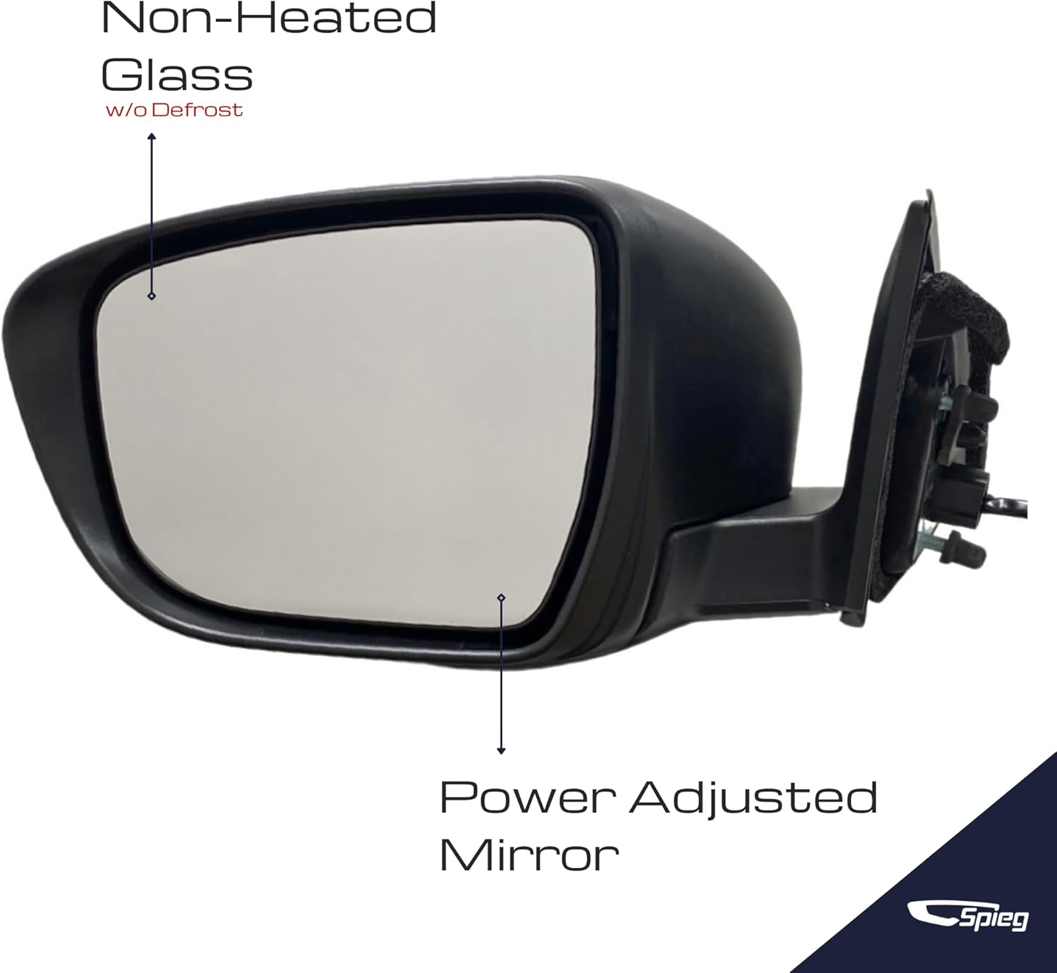 Spieg Driver Side Mirror for 2014-2020 Nissan Rogue Power Adjustment Non-Heated Glass Manual Folding Black 3 Pins Left NI1320267