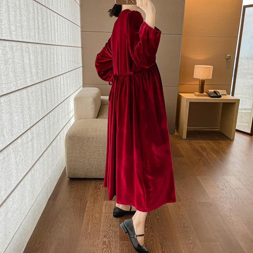 GLDFW Einfarbiger Wildleder-Umstandsrock, elastisch, schlankmachend, Temperament, langer Rock, vielseitiges Kleid, schwangere Kleidung