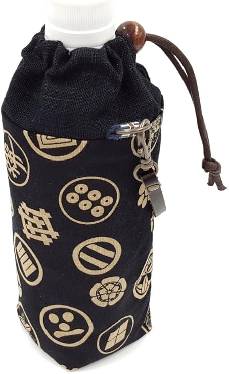 Amazon ペットボトルケース 500ml用 黒 ベージュ家紋柄 保冷 保温 和柄 ハンドメイド 日本製 水筒 マグボトル用アクセサリー オンライン通販