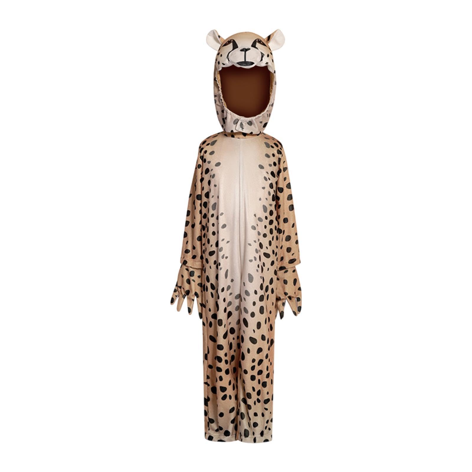 Costume da Ghepardo Abbigliamento da Palco Vestito di Carnevale Completo da Mascherata Travestimento per Gioco Creativo Adatto per Festival E F, L