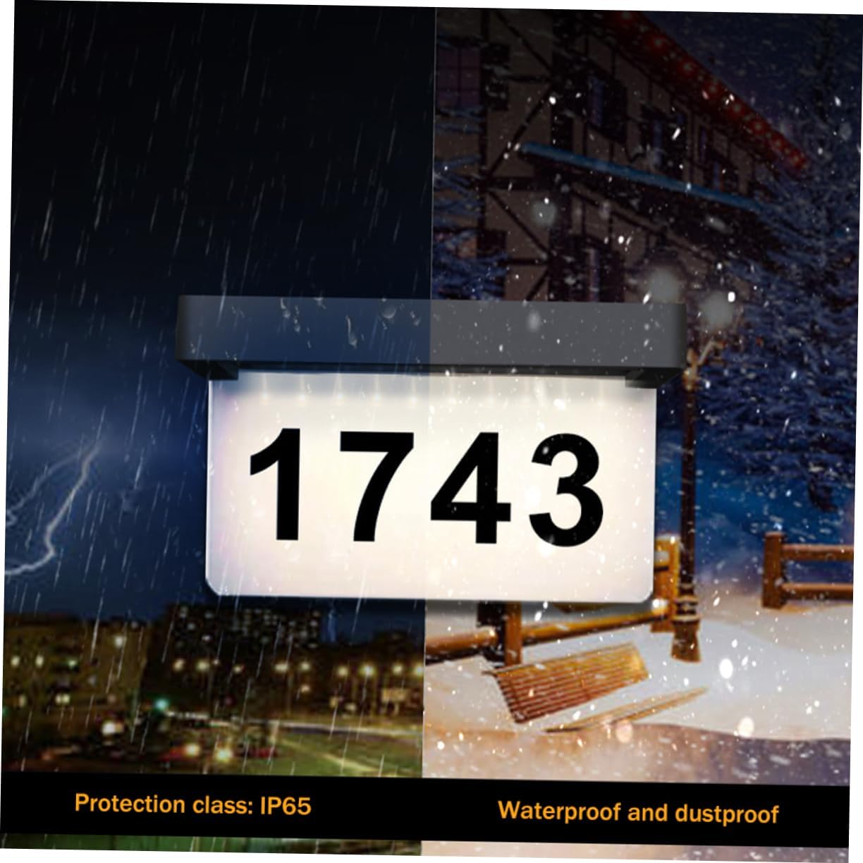 Solar LED Courtyard Address Number Light Waterproof Solar Powered Door Plate Lamp Adjustable Brightness for Outdoor Use 1 Set