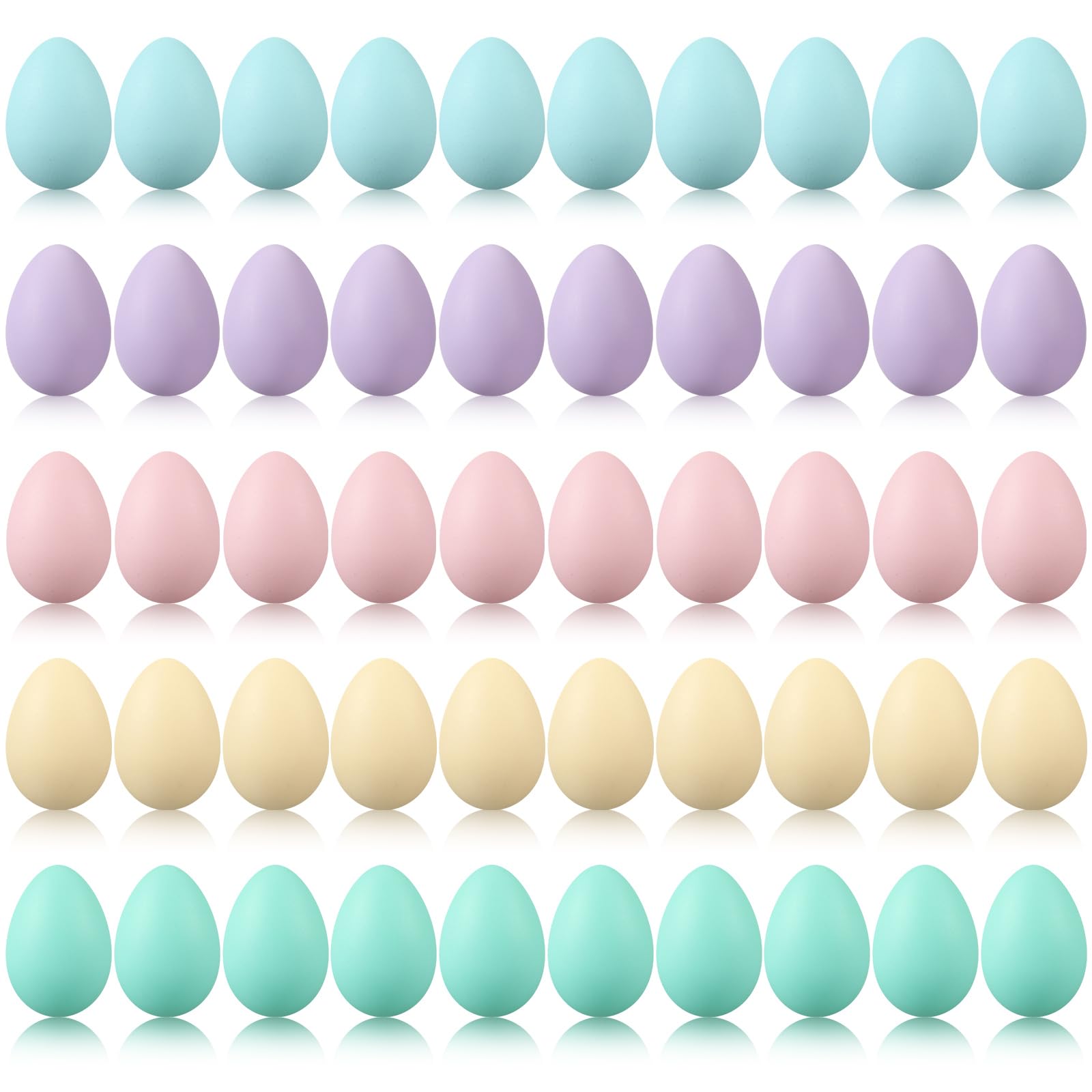 View 1 of ***THEY DO NOT OPEN***Beeveer 50 Pcs Plastic Easter Eggs Bulk for Easter Hunt 1.6 x 2.4 Inch Colorful Hanging Plastic Eggs for Basket Fillers Party Favor DIY Crafts Decoration (Pastel)***THEY DO NOT OPEN***