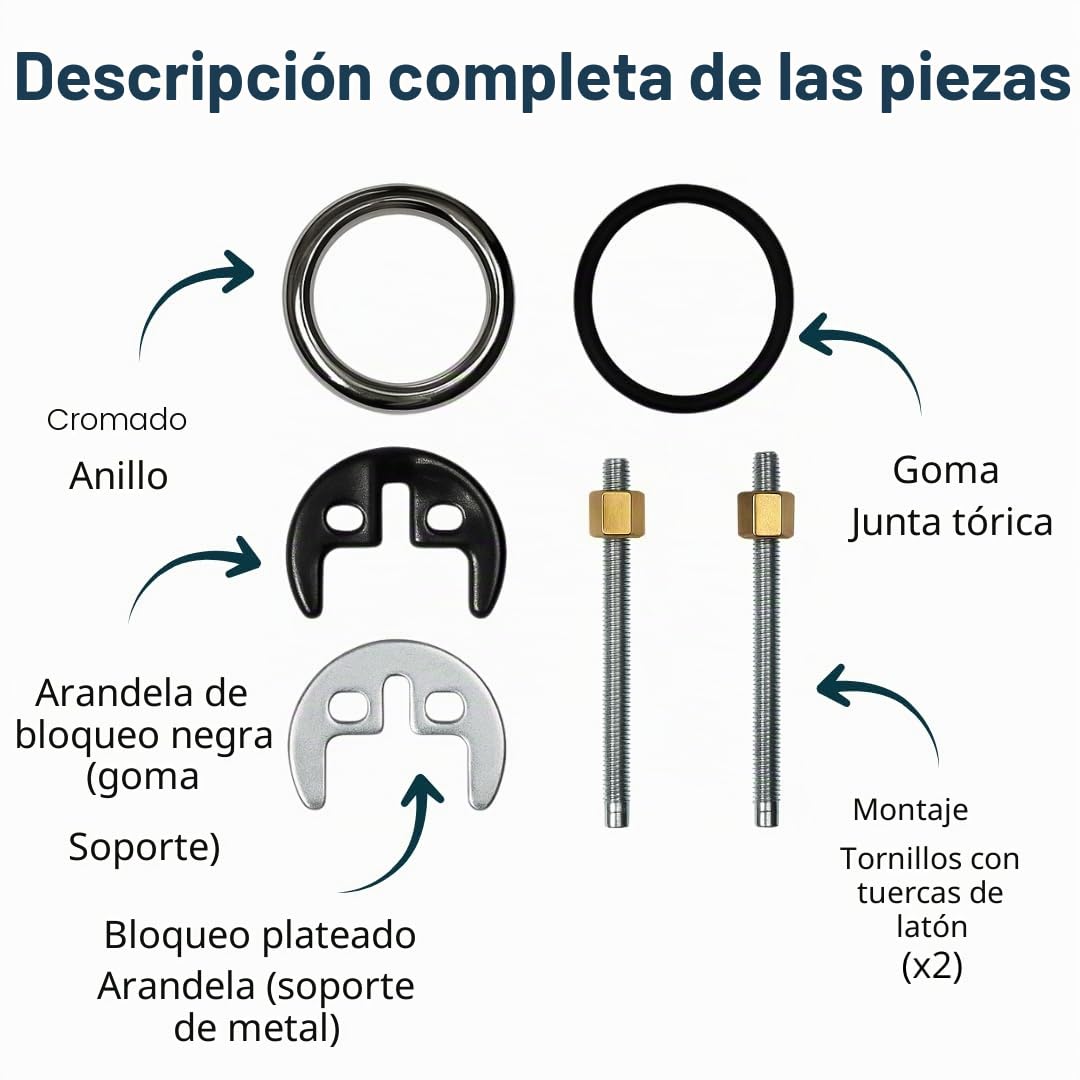 Kit de fijación para monobloque monomando para lavabo o fregadero