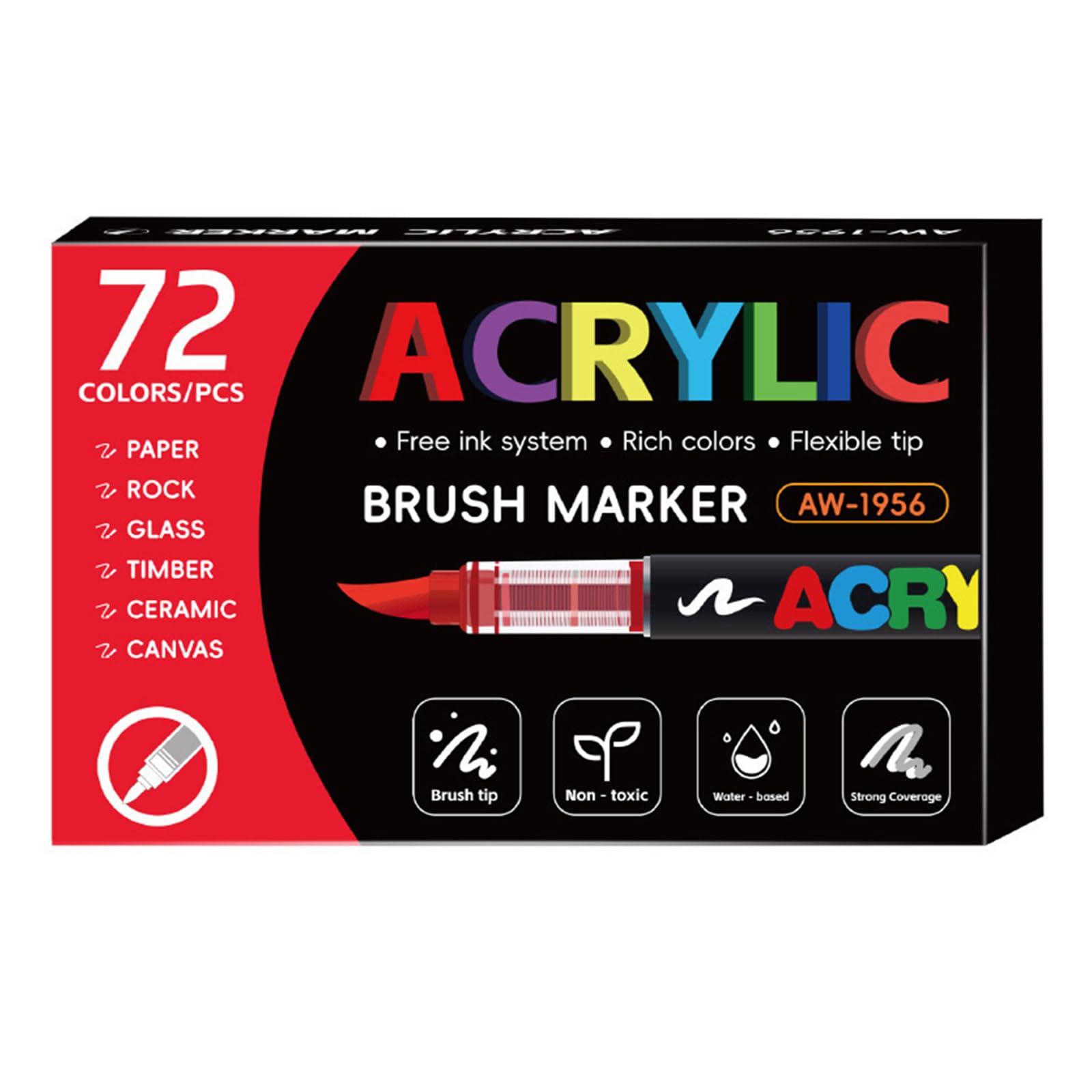 Marqueur Acrylique Liquide Avec Pointe De Brosse Douce, De Peinture