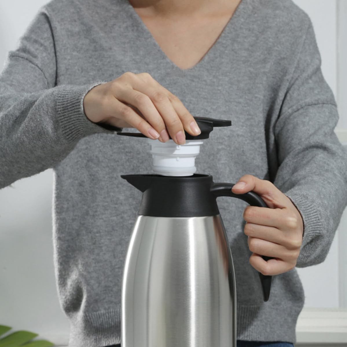 Jarra de Café Aislada de Acero Inoxidable 2l para Hoteles y Restaurantes