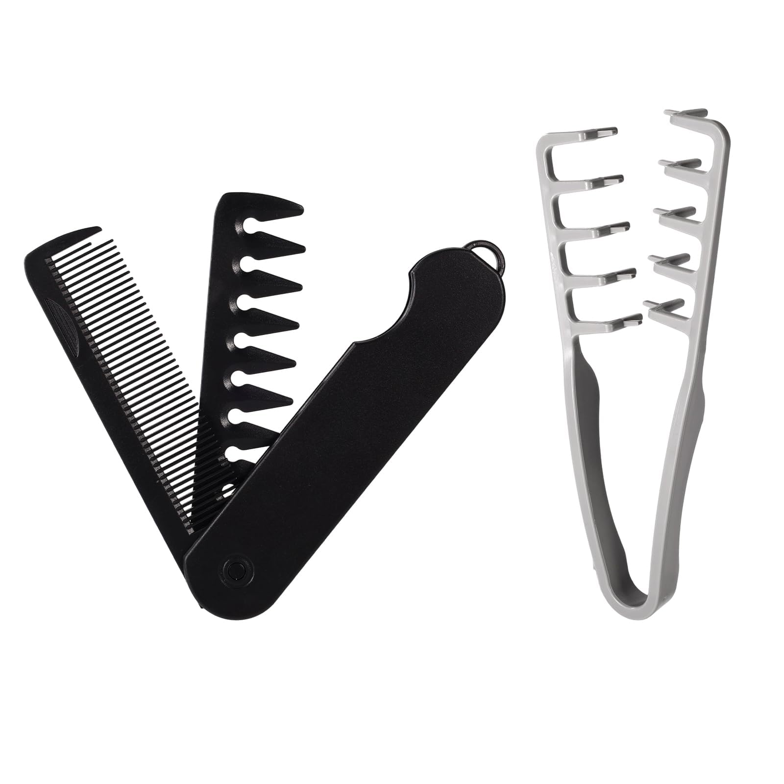 Texture Comb, 2 Pcs Folding Beard Comb, Portable Travel Dual-Use Wide & Fine Toothed Comb, Compact Styling Comb for Men, Home & Travel Use-image-48