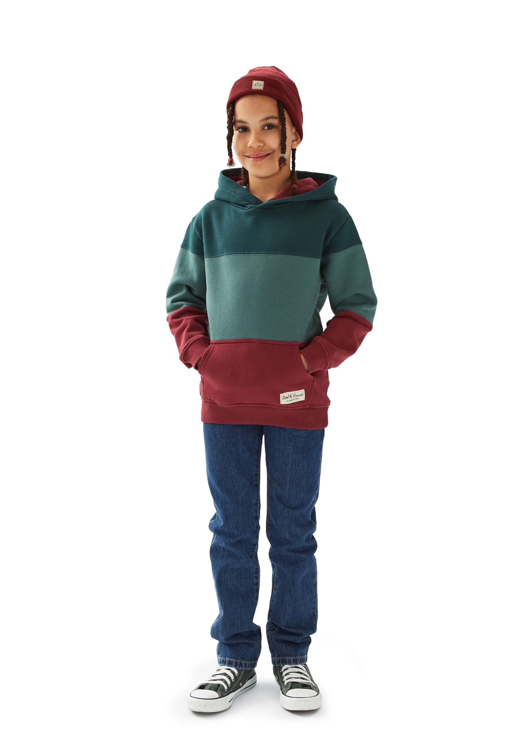 Band of Rascals Kinder Kapuzenpullover 3C Block aus Bio-Baumwolle