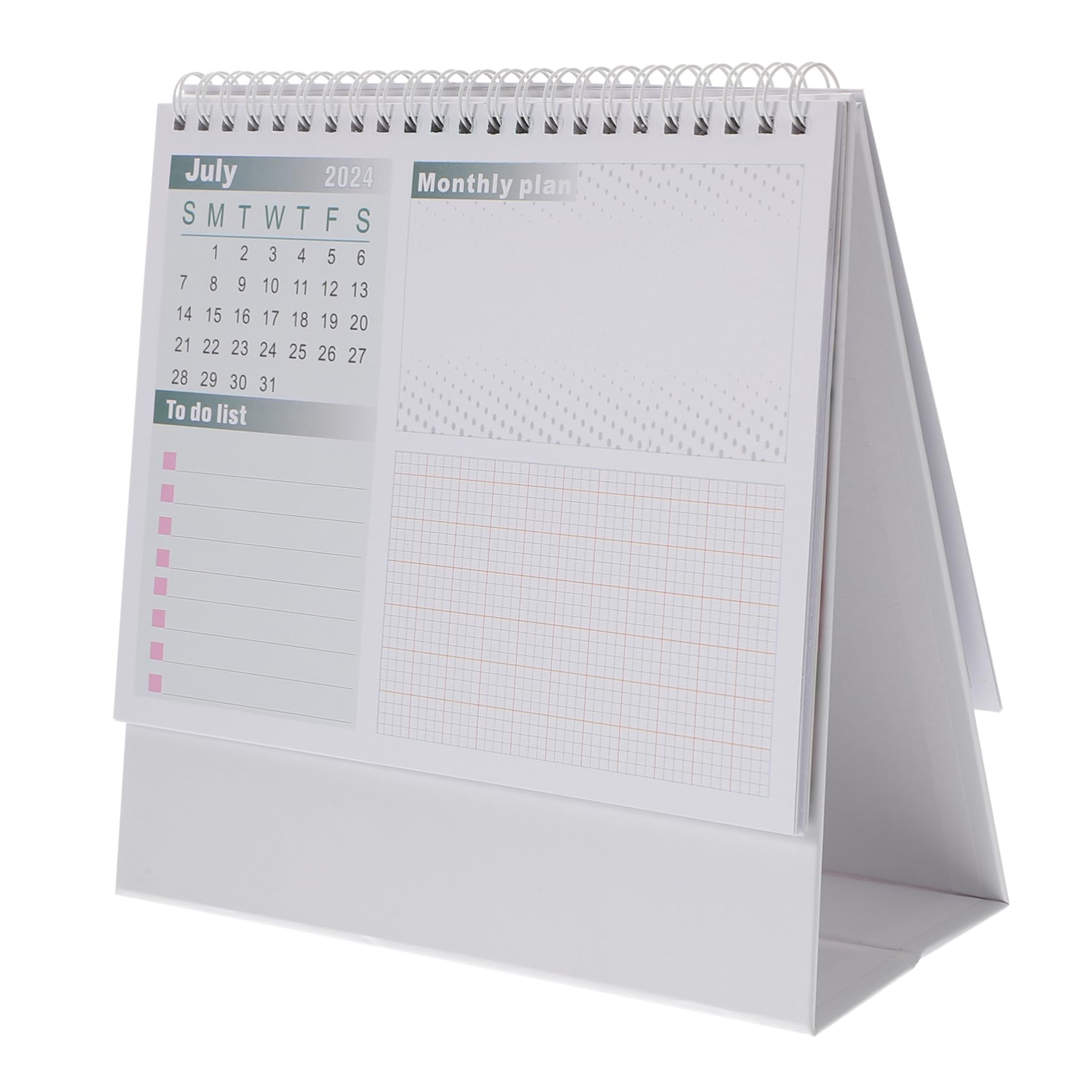 Tofficu 4pezzi Calendario Da Scrivania Inglese Calendario Da Tavolo Con Supporto Planner Decorativo Per Ufficio e Casa e Annuale Resistente Con Legatura Organizzatore Per Note e