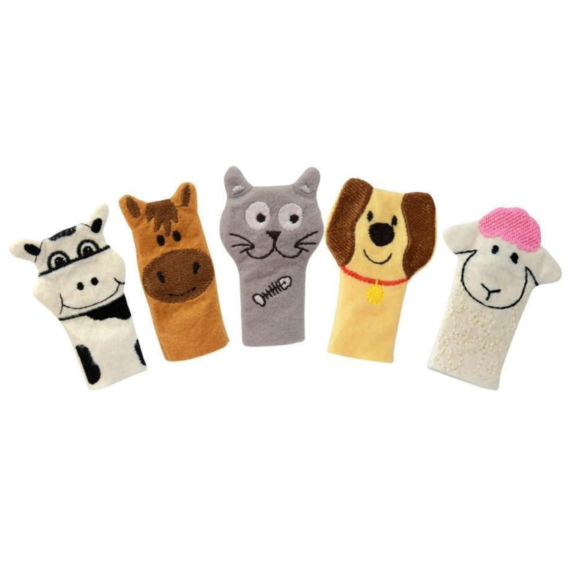 Wilde Tiere Lot De 5 Marionnettes à Doigts Animaux Sauvages - Feutre Doux - Dès 6 Mois - Lion, Éléphant, Girafe, Zèbre, Singe - Jouet Éducatif