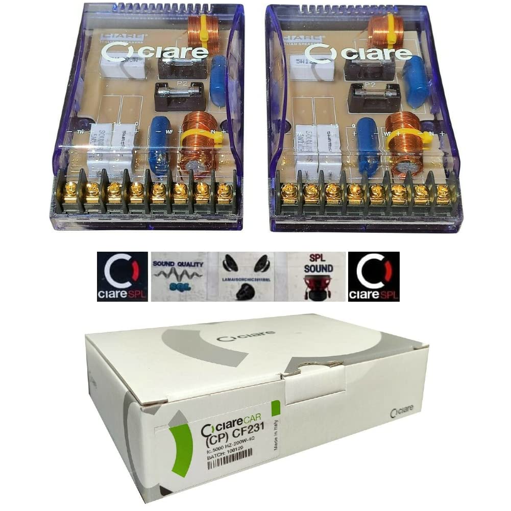 2 CIARE CF231 crossover passivi 4 ohm 200 watt rms predisposizione auto per sistema a 2 vie woofer tweeter porte portiere sportelli spl, a coppia + 5 sticker omaggio