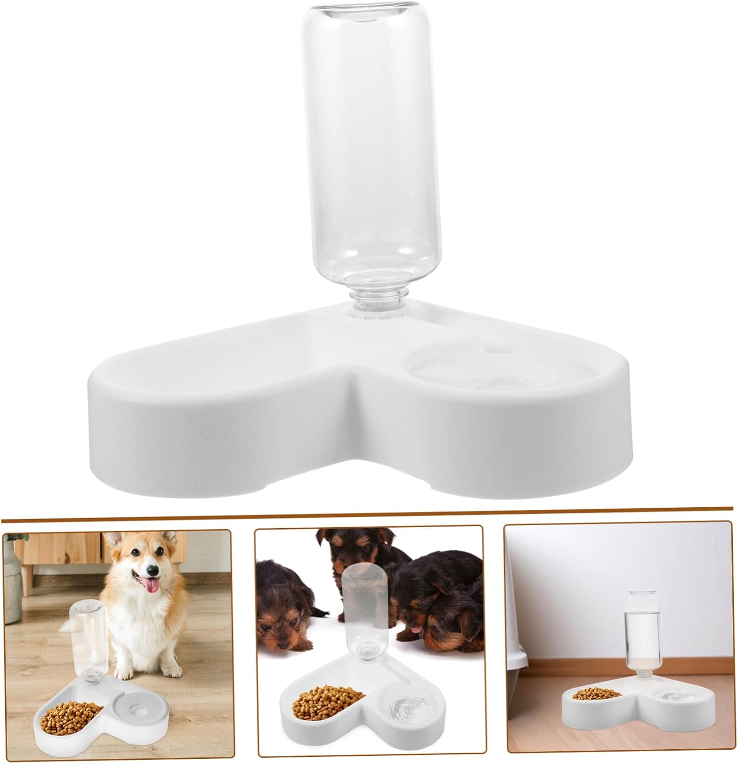UPKOCH Automatic Pet Water Feeder and Food Bowl Multi Function Cat and Dog Dispenser with Integrated Design Suitable for Home Use Smooth and Bright Finish for Cats Dogs