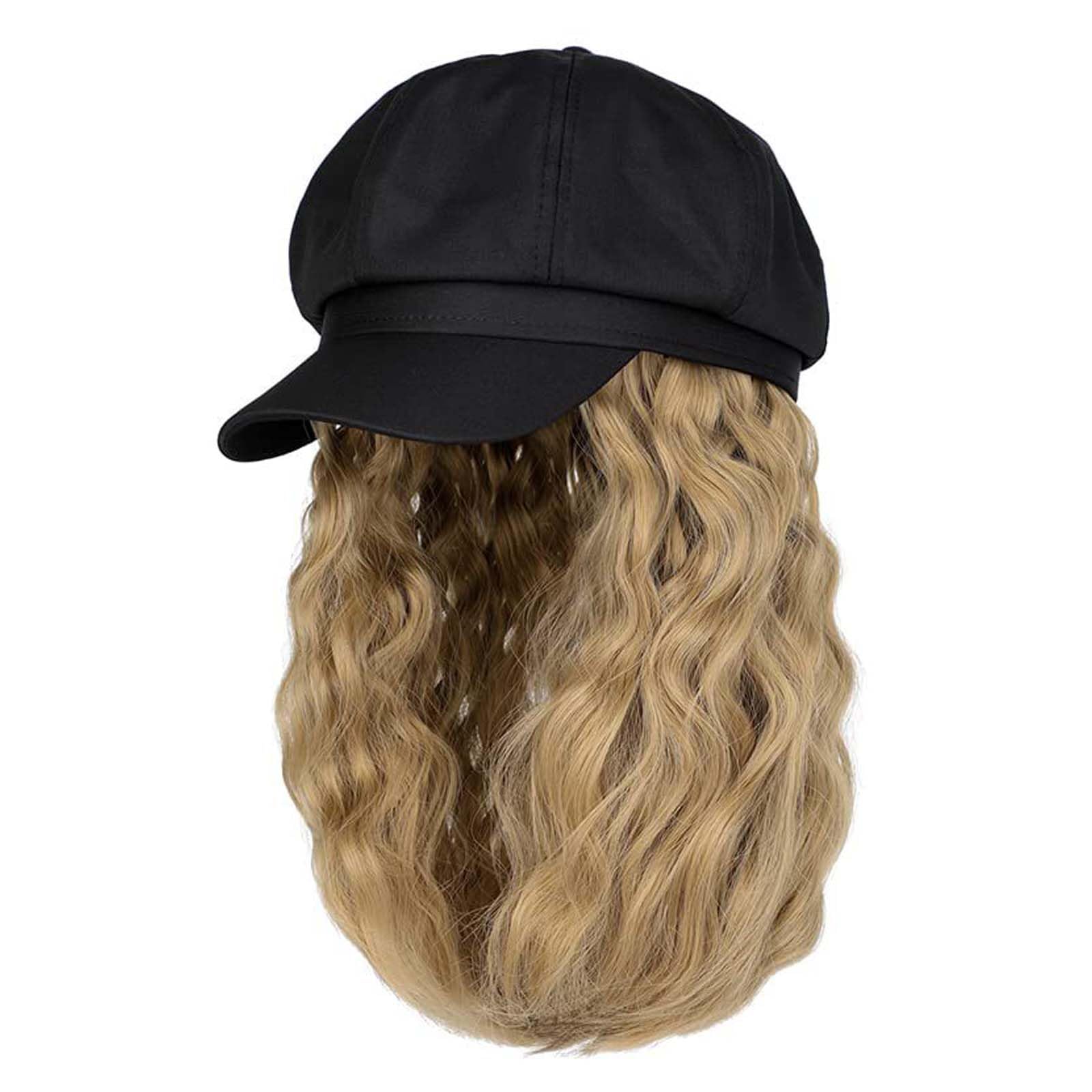 WUODHTW Women's Autumn Winter Hat Wig Beret Short Wool Roll Wig Bob Wig hats for women Octagonal hat wig