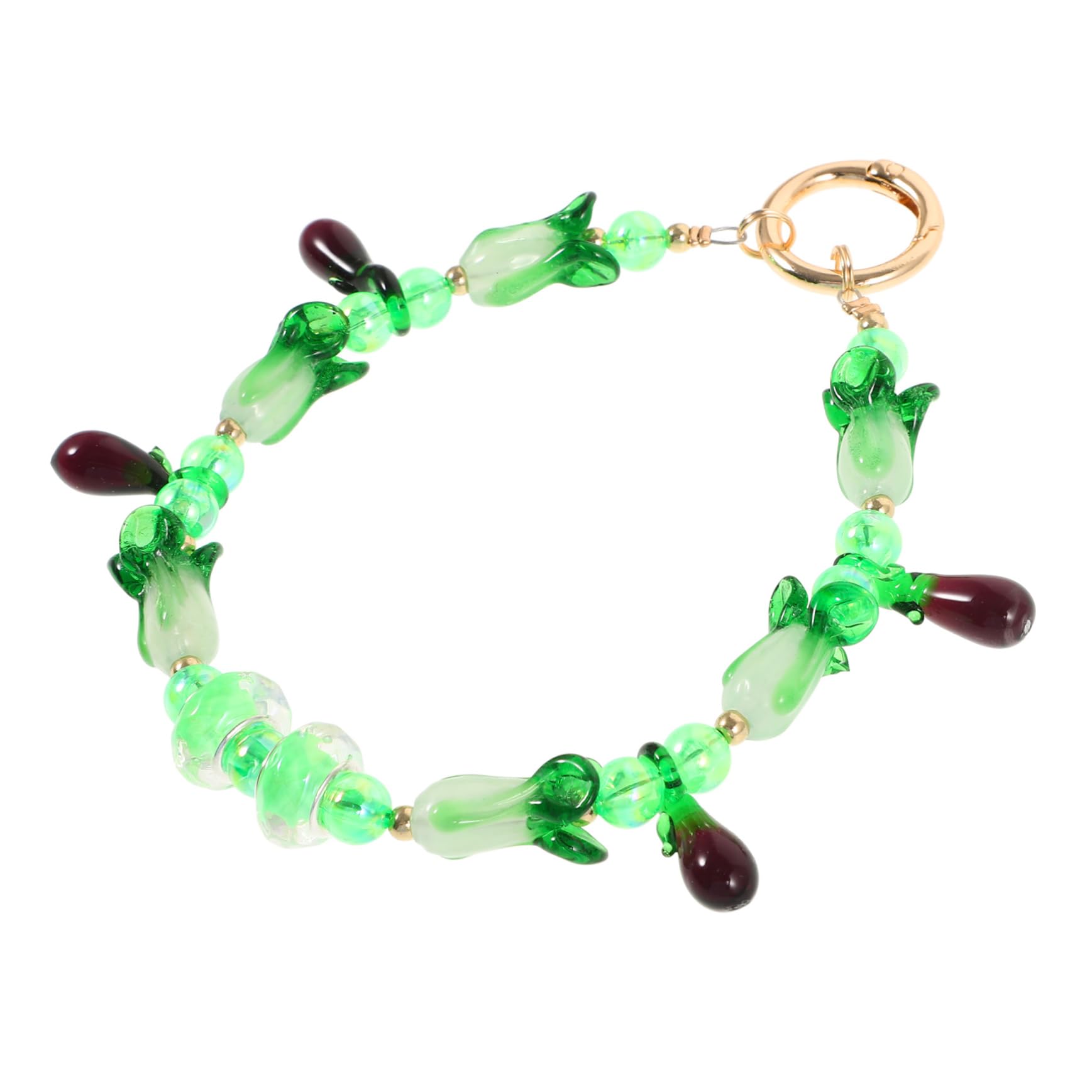 SHINEOFI Ciondolo con perline di melanzane portachiavi a catena ciondolo vegetale simulato oggetto decorativo di natale portachiavi con perline portachiavi per auto