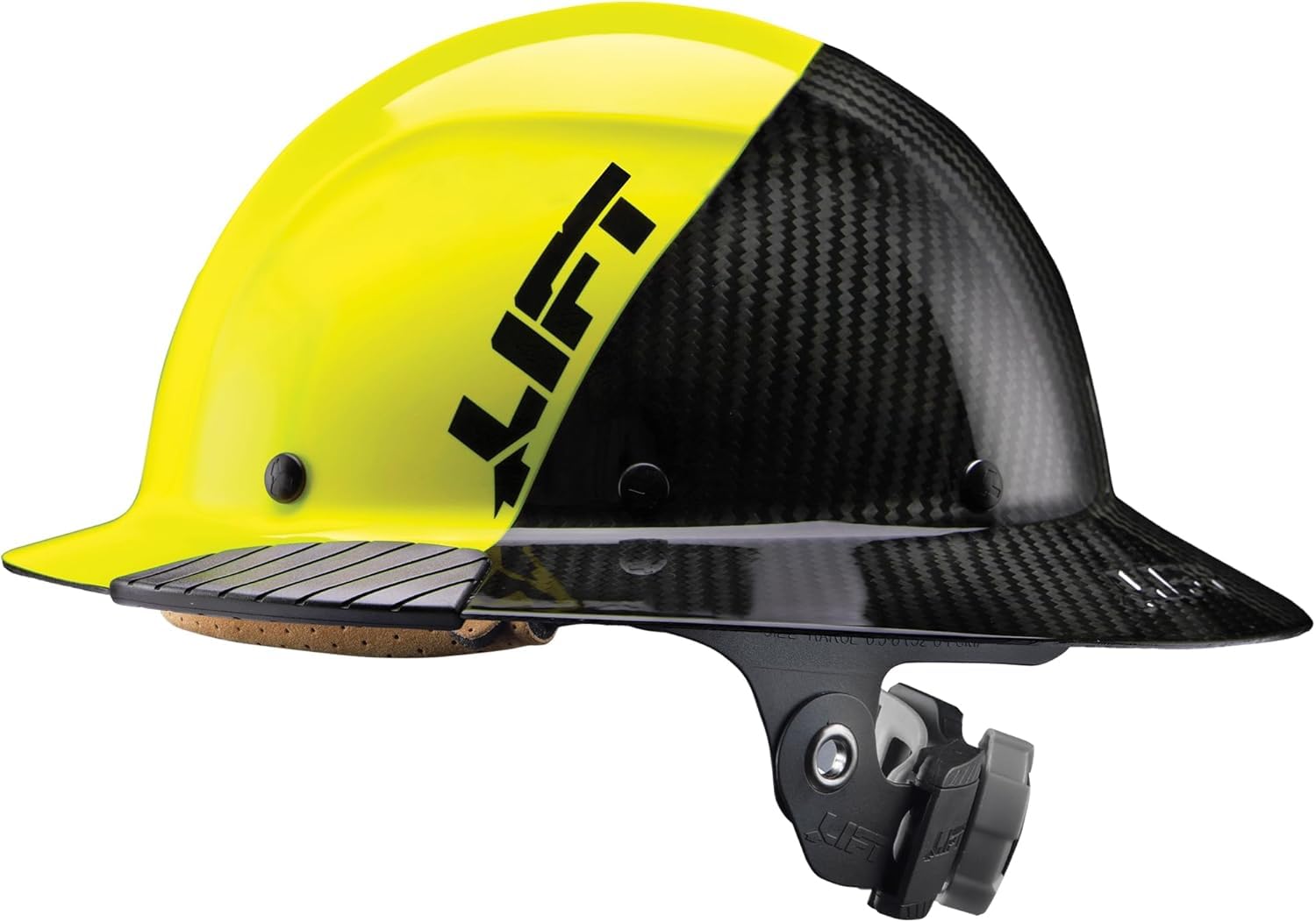 Lift Dax Carbon Fiber Cap Brim Safety Helmet/Hard Hat, 6-Point Suspension