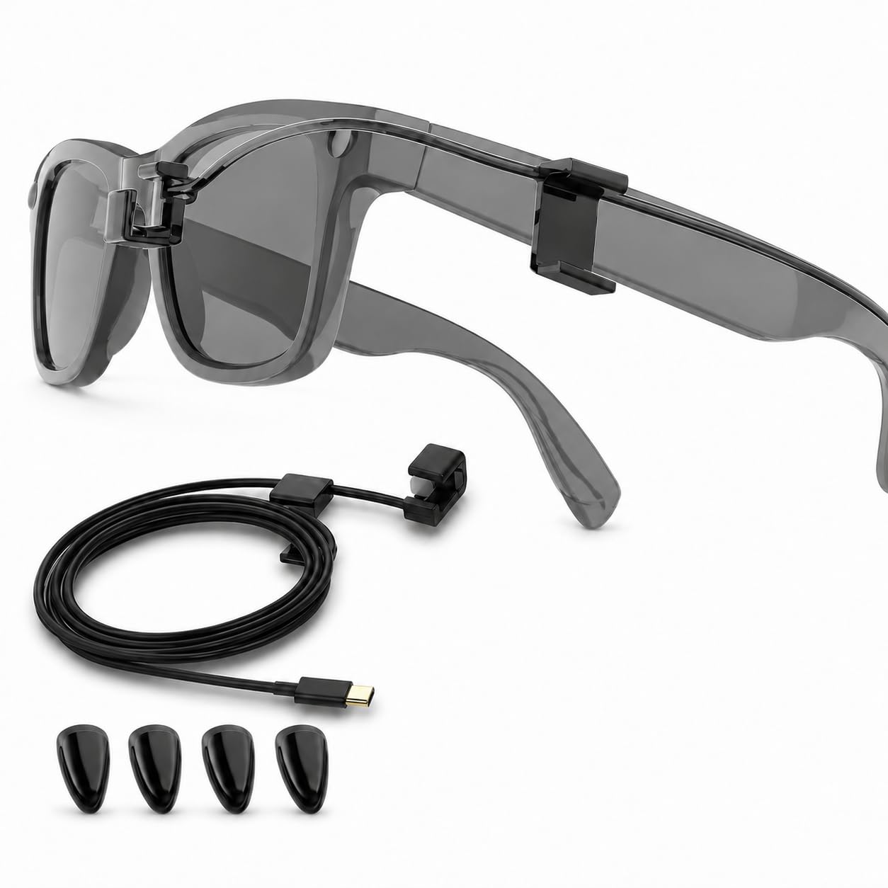Cavo di ricarica per Ray-Ban Meta Wayfarer & Gen 2, 1,2 m Tipo-C, design anti-groviglio, ricarica rapida durante l'uso, compatibile con power bank, telefono, auto, laptop