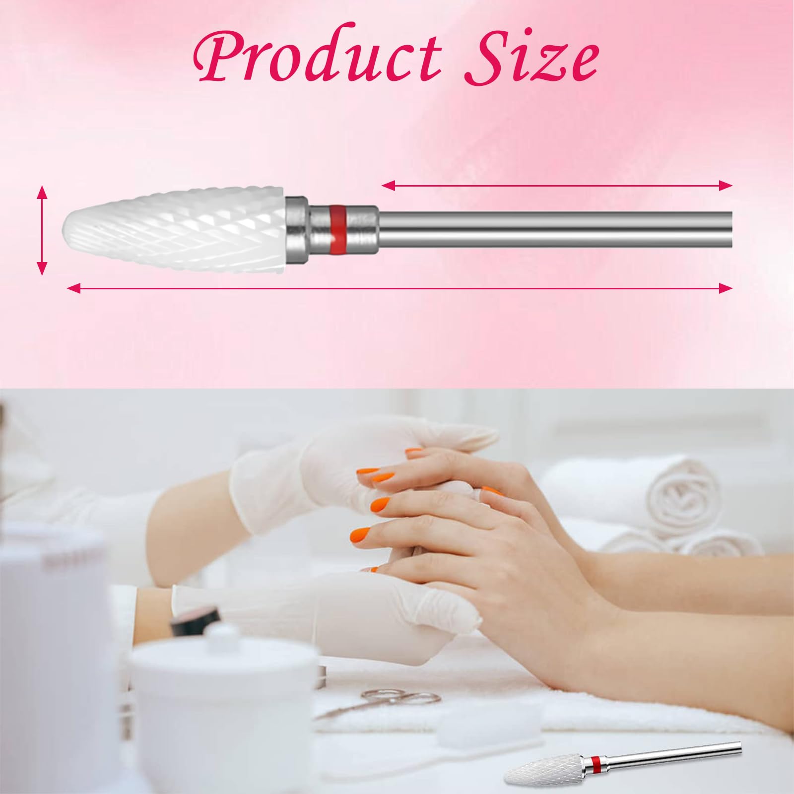 10Pcs Ceramic Nail Drill Bits Set Red Corn-Shaped - Image 4