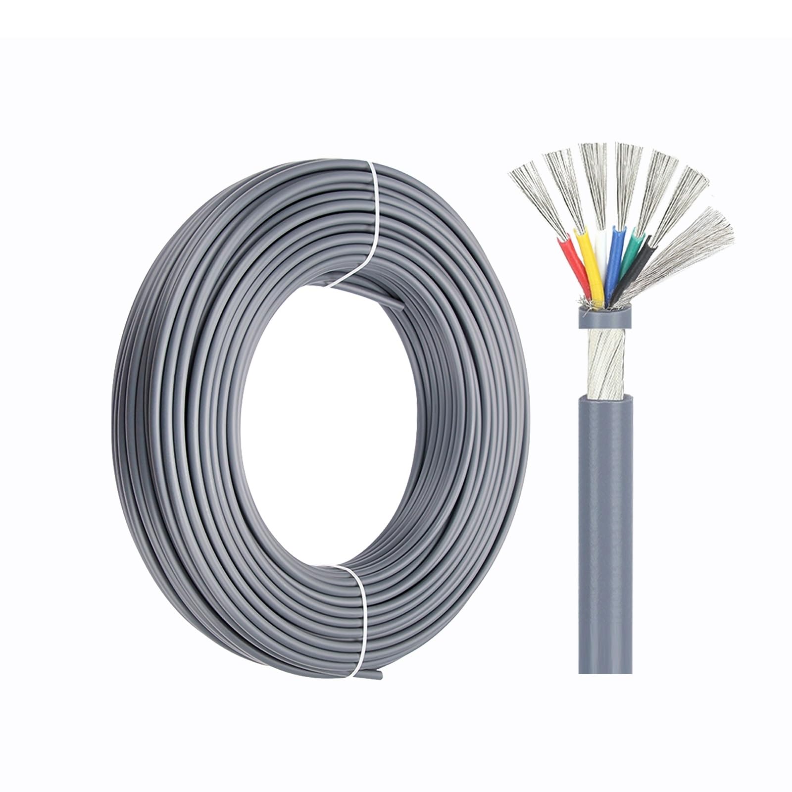 Cable blindado UL2547 de 6 vías con cobre estañado trenzado antiinterferencias para CCTV